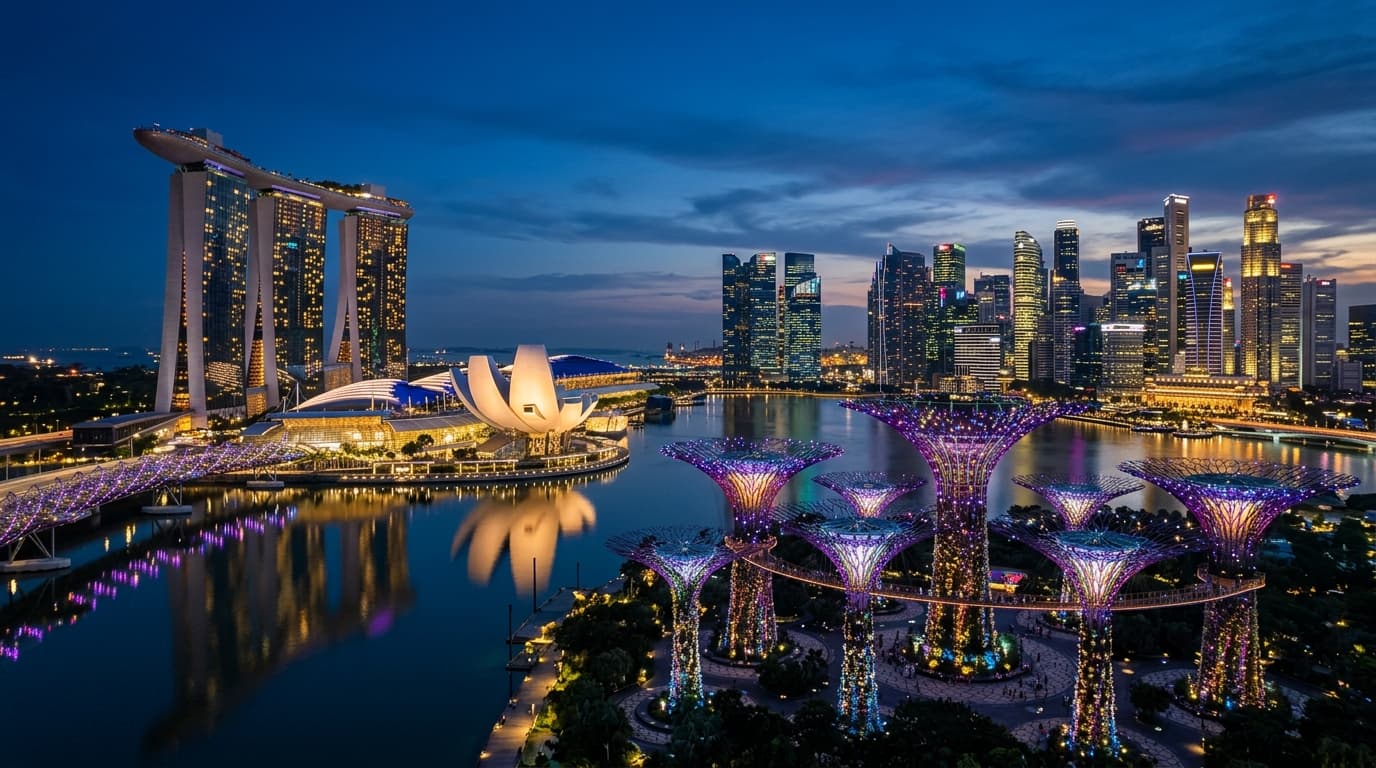Marina Bay Sands and Gardens by the Bay in Singapore